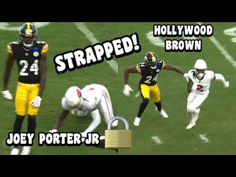 Joey Porter Jr ‘SHUT DOWN’ Hollywood Brown! 🔥👀 Steelers Vs Cardinals 2023 highlights (WR Vs CB)