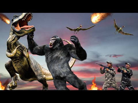 Kong 2 Vs T-rex | Kingdom of the Planet of the Apes VS Jurassic Park 4 | The New Empire Fan Made