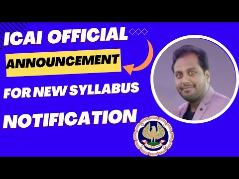 |ICAI Official Announcement For New Syllabus Notification| Breaking News For CA New Course| Hindi|