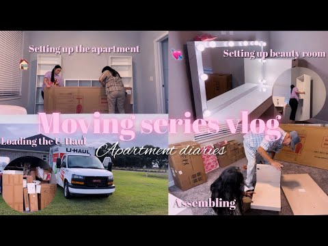 VLOG: Halloween, getting my furniture, loading the U-Haul, assembling, & setting up my apartment! 🏠