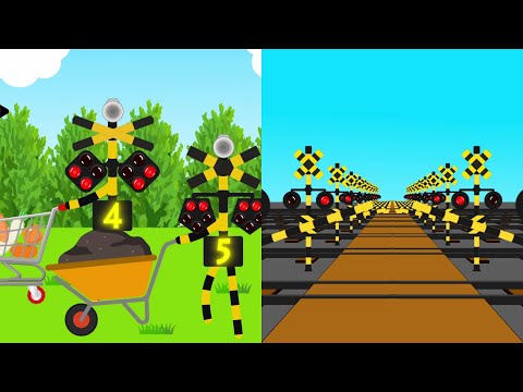 Educational animation and nursery rhyme animation featuring various railroad crossings