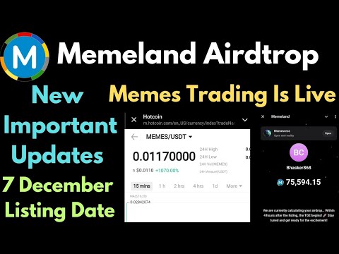 Memeland Airdrop Listing Is Live || Hotcoin Exchange || Memeland Withdraw And Deposit ||