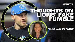 My thoughts on the Lions’ fake fumble trick play: That was so rude! | NFL Live