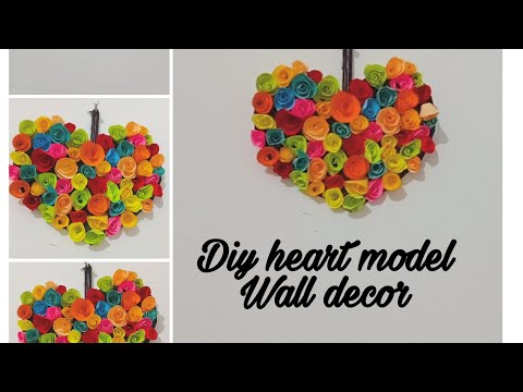 Diy easy heart model wall decor / Diy home decor in malayalam