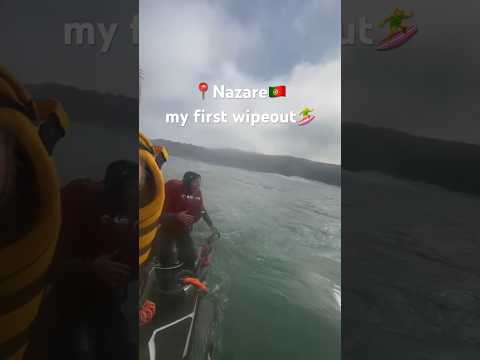 ⛔️ POV: Wipeout reaction 😂 surfing 📍Nazare 🇵🇹 #surfergirl #femalesurfer #wipeout #nazare #nazaresurf