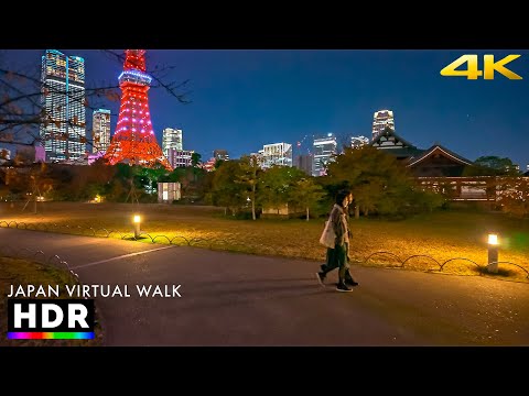 Japan - Tokyo Minato Night Walk • 4K HDR