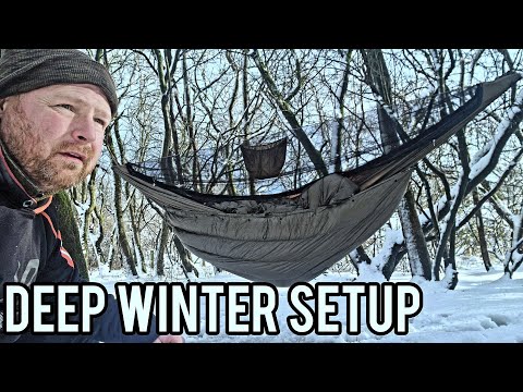 SUB-ZERO winter hammock camping setup. onewind discount code  EWM23