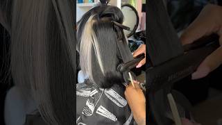 #hairtok #silkpress #trending #hairtransformation #shorts #platinum #hairdye #howtostylecurlyhair