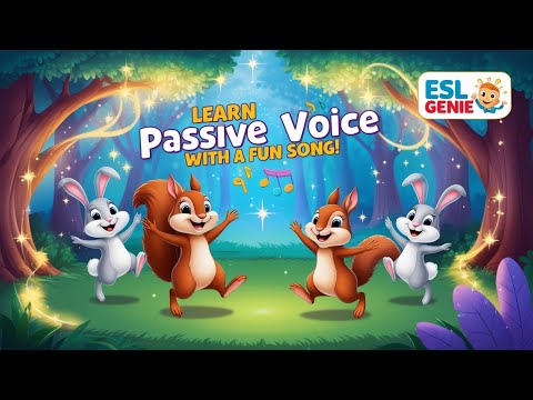 🎶Passive Voice Fun! Learn English with Songs 🐾🧞‍♂️ #esl #eslsongs #eslsong #eslgrammar #grammarsong