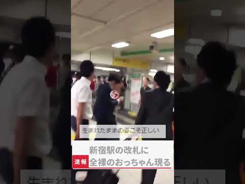 【ニュース速報】新宿駅の改札に全裸のおっちゃん現る【日本人の反応】