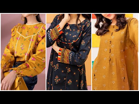 Yellow and black stylish dresses designs