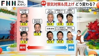 【解説】景気対策・賃上げどう変わる？衆院選“暮らしの争点”9党の政策を比較…「給付」と「減税」の違いは？（2024/10/16放送）