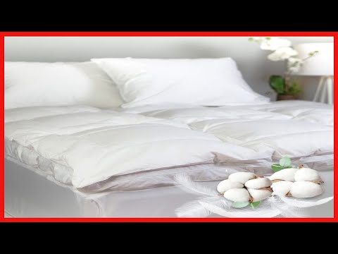 Allied Home Feather Bed Mattress Topper - 300 TC Cotton Shell White Down Hotel Mattress Topper