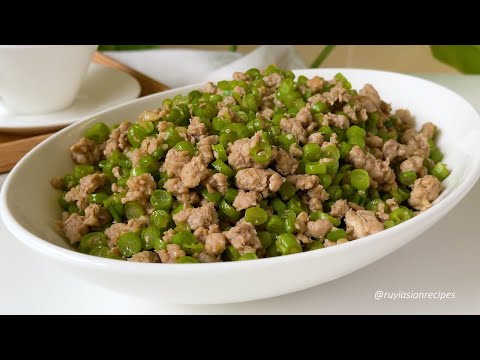 Chinese Style Stir Fry French Beans with Minced Pork 法国豆炒肉碎