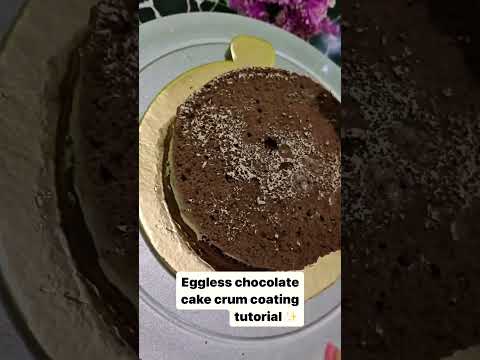 Eggless chocolate cake crum coating tutorial ✨ #ytshorts #cake #cakeart #Dreamycalehouse #cakelover