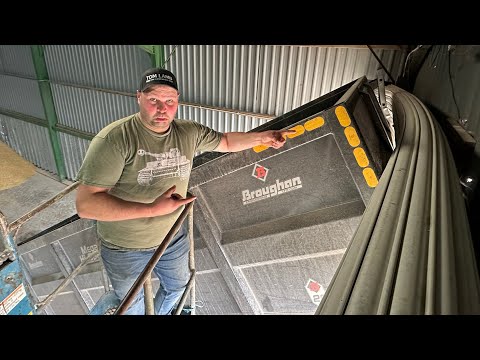 You can’t park that there mate! Farm Trailer vs roller door.