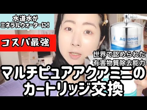 【世界が認めた浄水器！水道水がミネラルウォーターに】コスパ最強1L2円／98種類の有害物質除去能力！カートリッジ交換動画♪ 【アクアミニ】