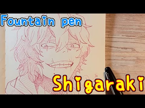 Drawing anime with fountain pen|Shigaraki|MyHeroAcademia|TenK Draws