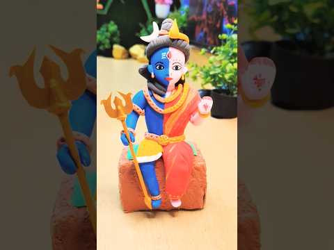 Ardhnarishwar Bhagwan Clay Idol DIY 🏵️😍 #ardhnarishwar #clayidol #diy