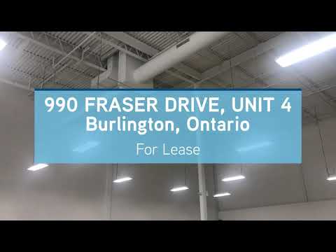 Industrial / Commercial Unit for Lease | 990 Fraser Drive, Unit 4 | Burlington, ON