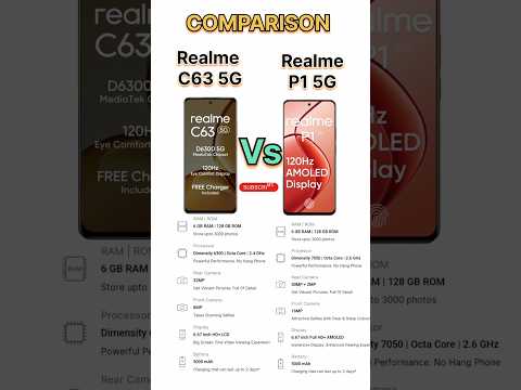 Realme C63 5G vs Realme P1 5G 👍 realme c63 5g review 😲 realme p1 5G #tecnicalguruji #realmec63