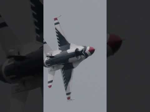 No. 6 Thunderbird making sharp turn and high rate climb. Be careful about loud engine sound.