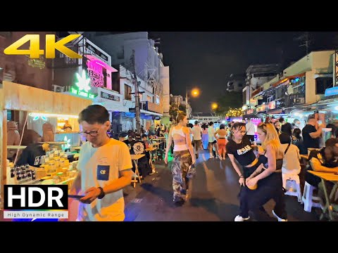 🕺 Night Walk in Khao San Road Area 💃 - Bangkok Nightlife 2023 [🇹🇭 4K HDR]