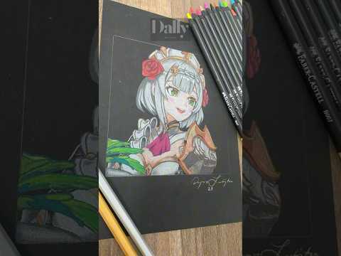 Faber-Castell Black Edition Super Soft Colored pencils Unboxing+Review DRAWING NOELLE GENSHIN IMPACT