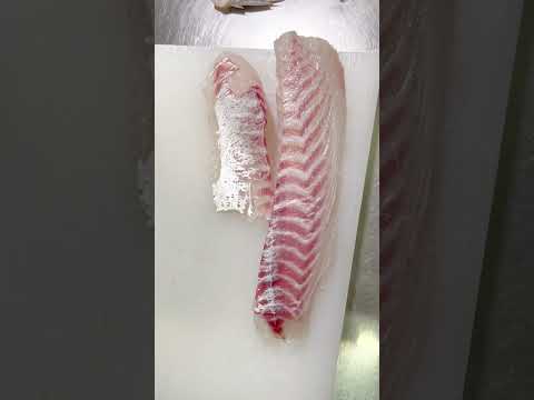 淡路島で釣った鯛を姿造りにします