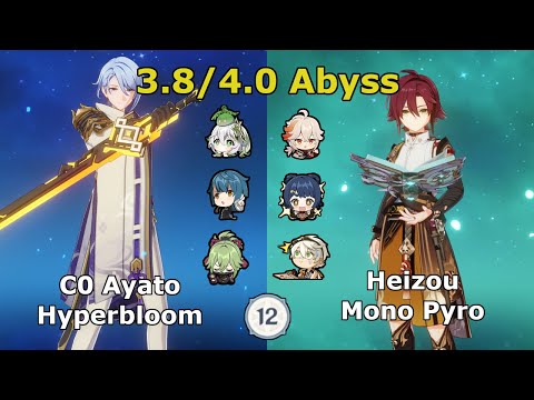 C0 Ayato Hyperbloom & Heizou Mono Pyro - 4.0 Spiral Abyss Genshin Impact