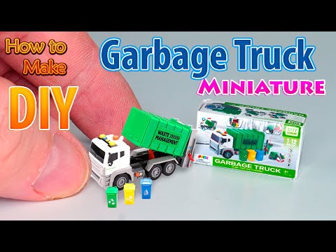 How to make a mini Garbage Truck in 10 minutes. DollHouse | No Polymer Clay!