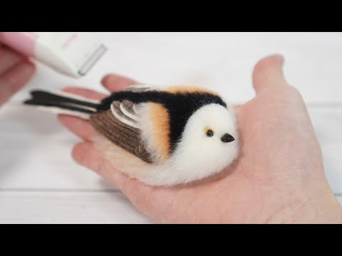 羊毛フェルトでシマエナガを作ってみました。/ How to make a Long-tailed Tit with wool felt.