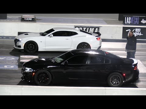 New Camaro SS vs Dodge Charger Scat Pack - drag racing