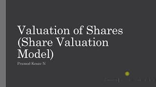 Valuation of Shares (Share Valuation Model)