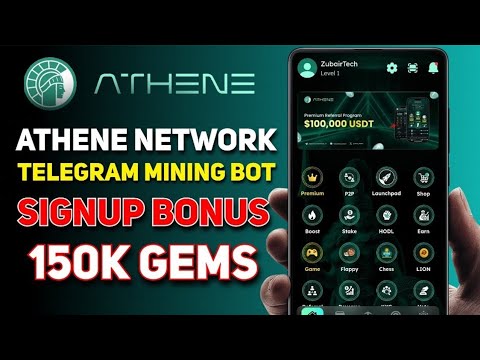 Claim free 150,000 gems in Athene network | Athene telegram bot launch #athenenetwork#athenebot