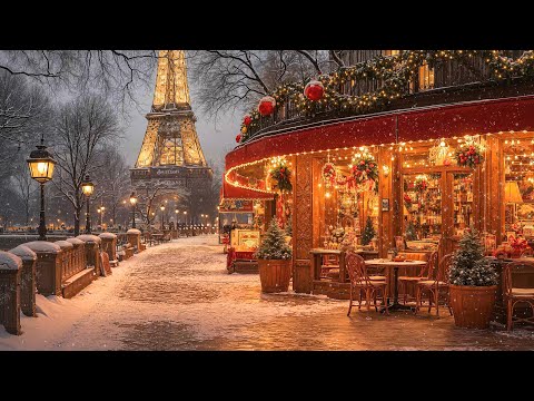 Paris Christmas Coffee Shop Ambience ☕ Christmas Jazz Relaxing Music for Working, Studying, Unwind 🎄