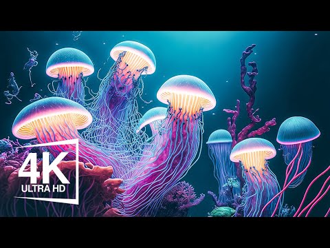 Ocean 4K - Sea Animals for Relaxation, Beautiful Coral Reef Fish in Aquarium(4K Video Ultra HD)