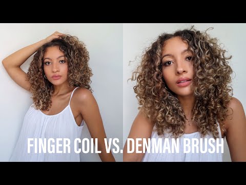 FINGER COILING VS. DENMAN BRUSH // 3A-3B CURLY HAIR