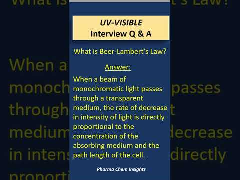 UV interview question answers | UV principle | Beer-Lambert's law  #uv #chemistry