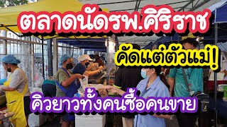 ตลาดนัดรพ. ศิริราช คัดแต่ตัวแม่ คิวยาวทั้งคนซื้อคนขาย Siriraj Market | Bangkok Street Food