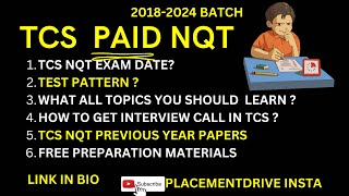 TCS NQT TEST PATTERN,CUTOFF,PREPARATION MATERIALS FOR FREE