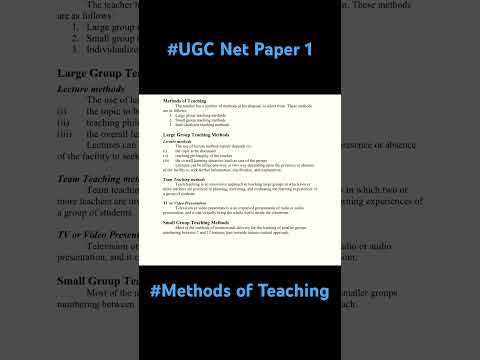 UGC NET PAPER 1 | Methods of Teaching | #ugcnet #teaching #methods