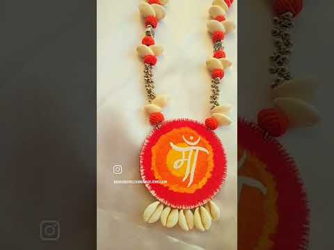 Hand painted necklace,handmade #handmadejewelry #painting #trending #navratri #navratrispecial #diy