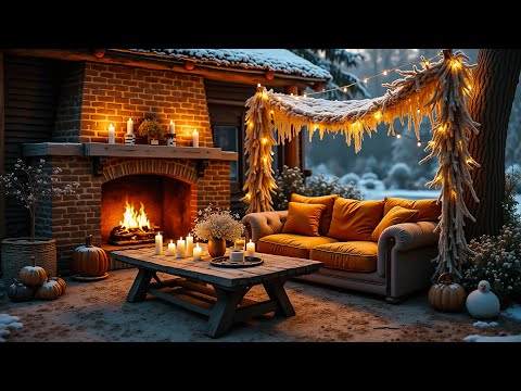 Soothing Jazz and Cozy Reading Nook 🎄 Crackling Fireplace & Snowfall for a Peaceful Winter Night