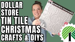 Dollar Tree Tin Tile Christmas Crafts #christmasinjuly