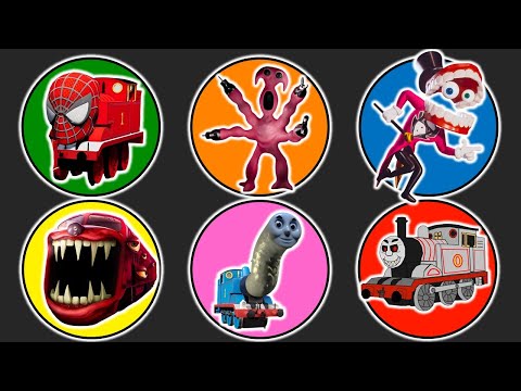 Spin Wheel Kereta Spiderman, Syringeon, Caine, Train Eater, Thomas Lipan, Kereta Timothy