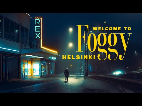 Foggy night photos in Helsinki (with Fuji)