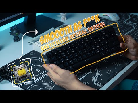 GK61 Modification l Gateron Yellow Optical Mechanical Switch l Typing Test l Lubed & Filmed