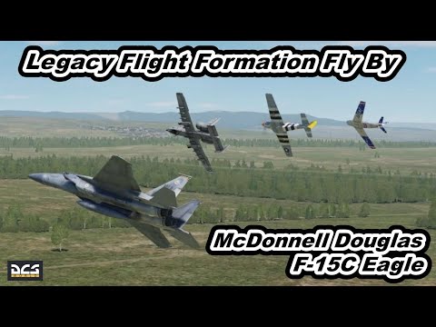 DCS World McDonnell Douglas F-15C Eagle Legacy Flight Formation Fly By 【 爆音浴 】