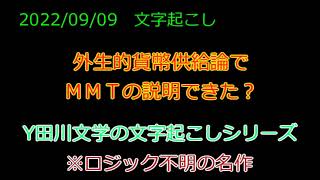 外生的貨幣供給論でＭＭＴの説明できた？　Y田川文学文字起こしシリーズ【ソフトウェアトーク】#VOICEVOX #四国めたん #ずんだもん